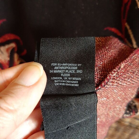 Anthropologie Knitted & Knotted Moretta Silk Floral Sweater Dress Medium Black - Picture 8 of 8